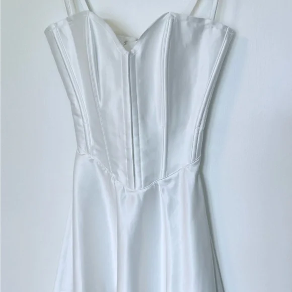 SKIMS Ivory Woven Shine Corset Dress Bachelorette NWT- Size Small - Picture 5 of 12